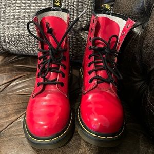 Dr Martens Air Wair Bouncing Cherry Rouge Red Boots Size 8